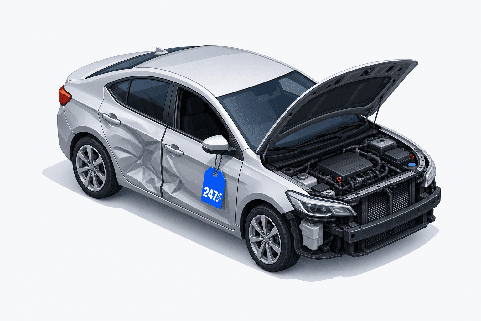 Auto usado con refacciones disponibles en el yonque